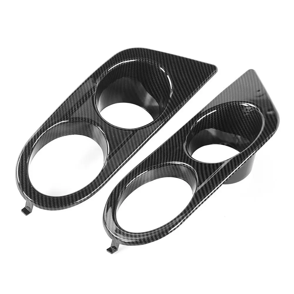 2pcs Car Fog Lights Covers For BMW E46 M3 2001-2006 Carbon Surround Air Duct Cover Frame Hole for M3 Foglights Glossy