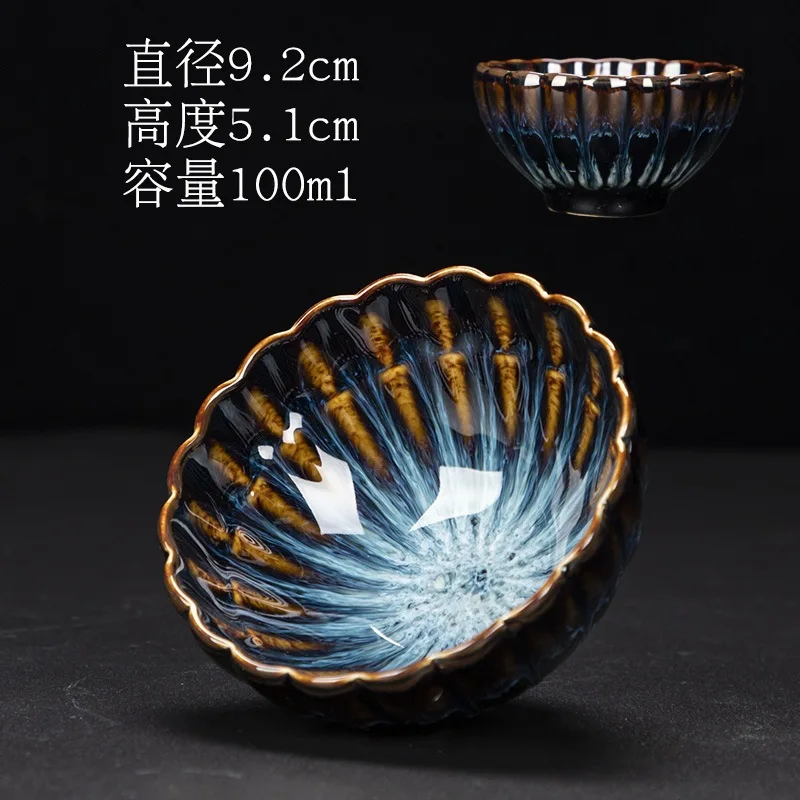 

Печь-трансформер Tianmu Jianzhan Silver Lotus Master, одна чашка, керамический набор для кунг-фу, чайная чаша, персональные тасты