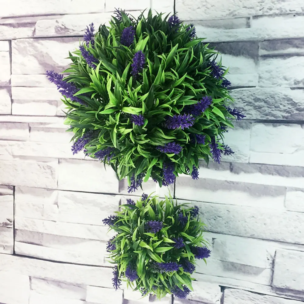 

Artificial Topiary Ball Hanging Ornament For Outdoor Indoor Decorative Ceiling Pendant Green Leaf Simulation Grass Balls
