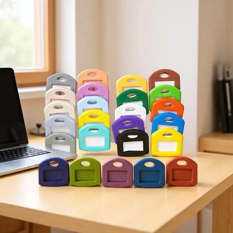 10Pcs Colorful Silicone Key Covers, Easy‑to‑Identify Flexible Durable Key Sleeves with Pattern Design for Key Organization
