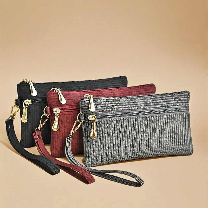 

Women zipper bag zero purse women hand bag hand rope fashion versatile mobile phone storage square large capacity purse