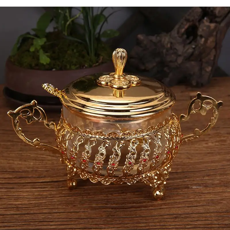 

European Style Glass Seasoning Box Kitchen Decoration Supplies Storage Household Pot Tools