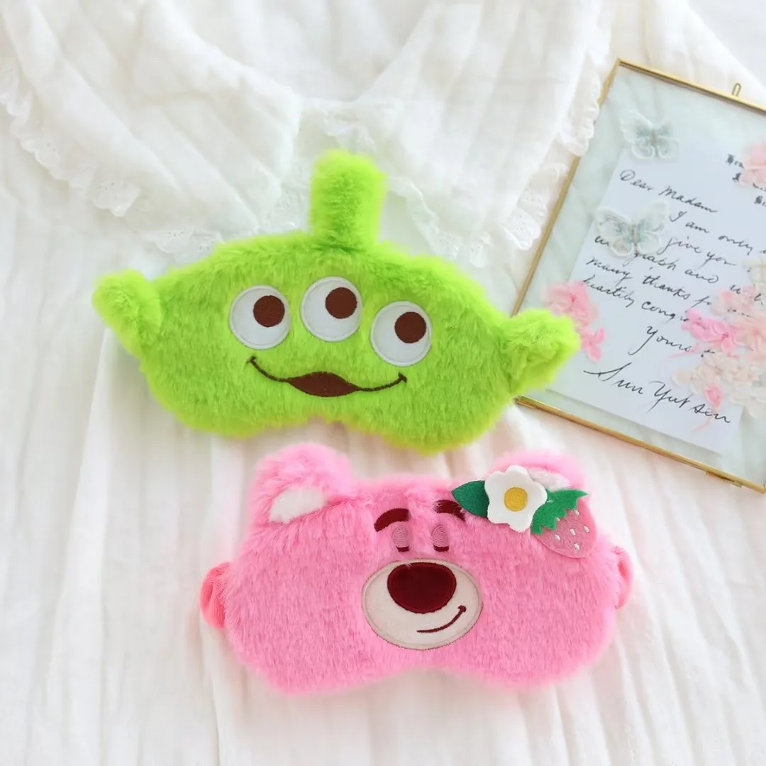 Masque pour les yeux en peluche Lilo et Stitch, 28cm, personnage de dessin animé Disney, accessoires extraterrestres, masque pour les yeux de protection solaire pour enfants, dessin animé Kawaii