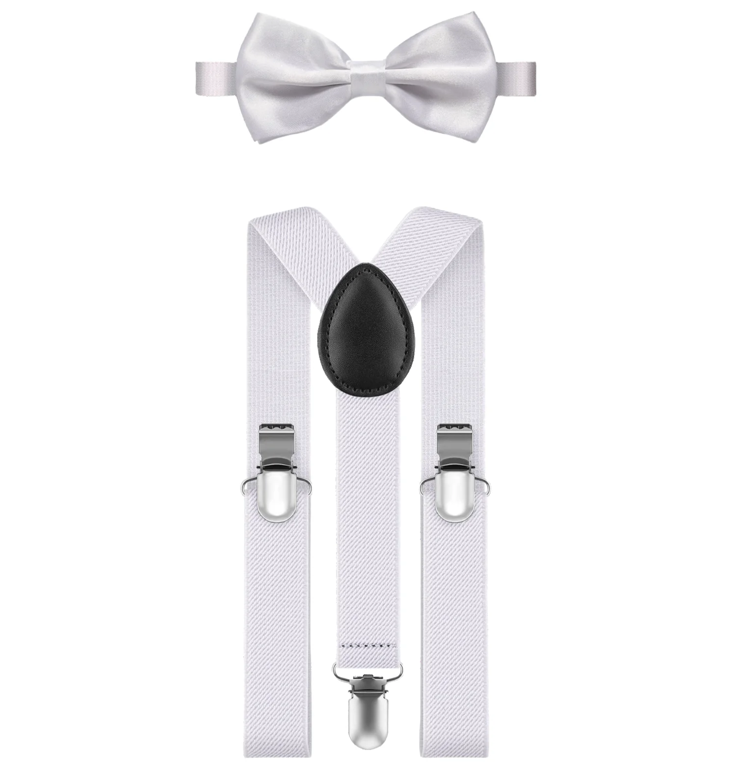 Men's Adjustable Y Shape Suspenders Bow Tie Set