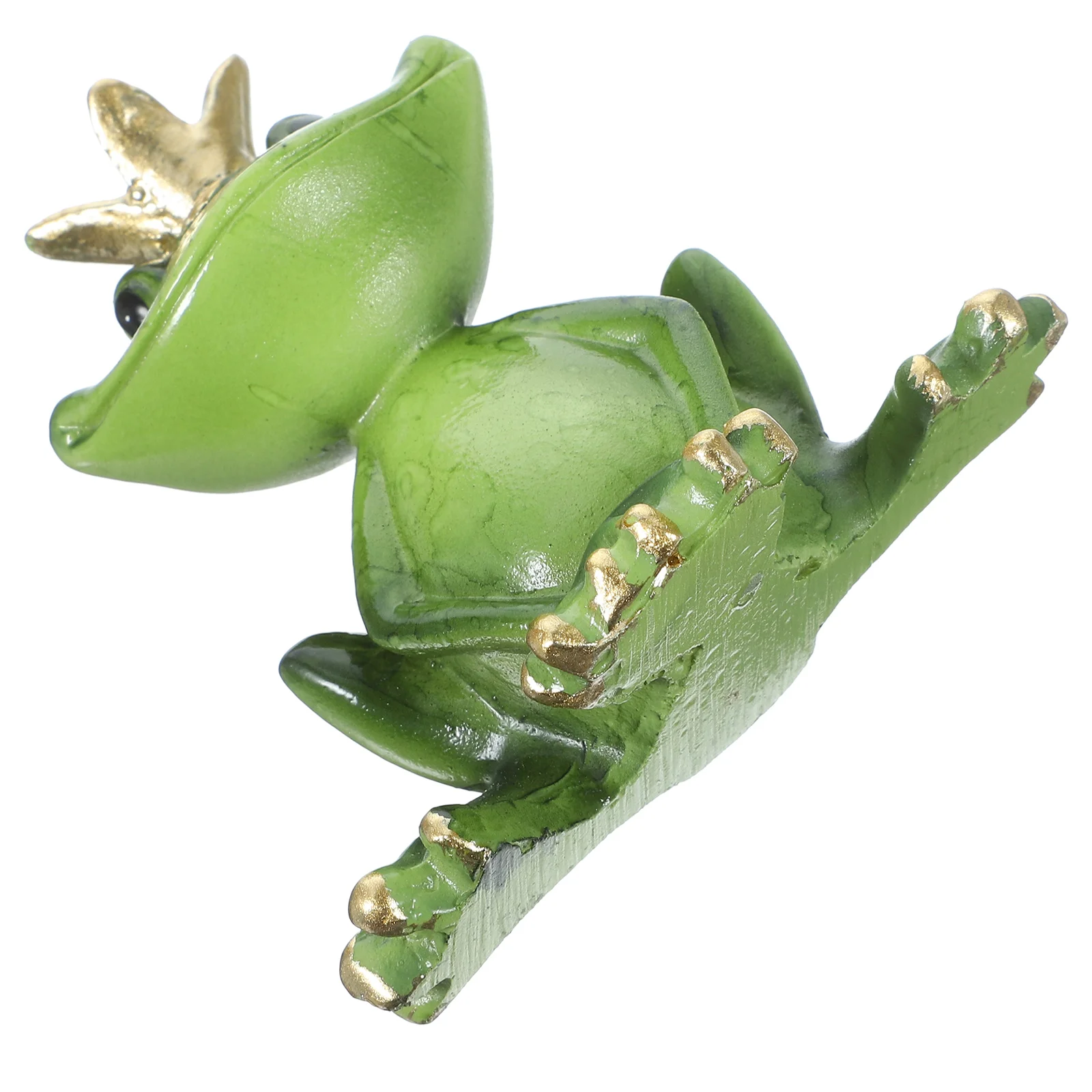 Crown Frog Ornament Exquisite Desktop Decor Frogs Scene Princess Toys Home Craft Decorative Statue Resin