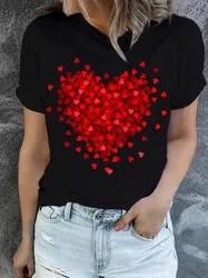 Cotton 100% Europe and The United States Women's Short-sleeved Explosive TEMLOVE Flower Print Round Neck T-shirt Oversized