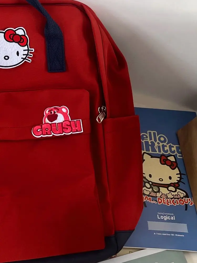 Sanrio-mochila escolar Y2K para estudiantes, mochila portátil de Hello Kitty para estudiantes universitarios