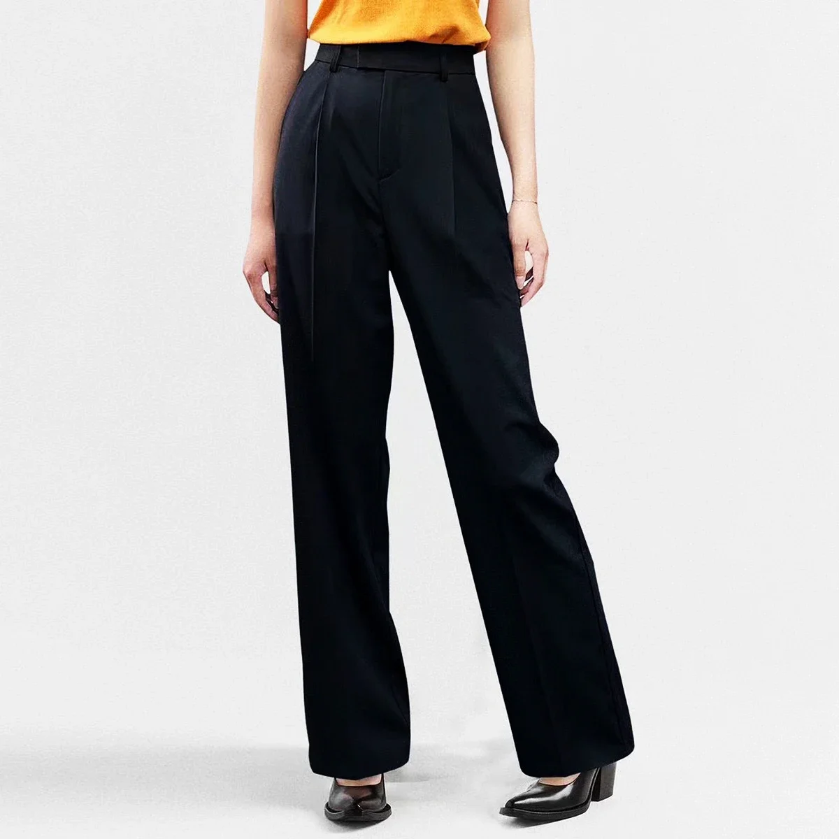 Spring New Ladies Versatile Narrow Straight Trousers High Quality Comfortable Daily Pants