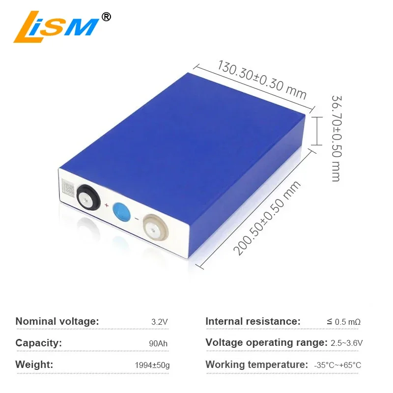 EVE LF90K 3.2V 90Ah LFP Battery Rechargeable Pack Prismatic Lifepo4 Battery Integration for ESS UPS Lifepo4 Cell