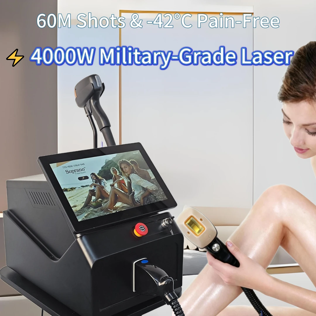 

Permanent Hair Removal Machine Diode Laser 4 Wavelengths Ice Cold Touch Technology Virtually Painless CE ISO Certified Salon-Gra