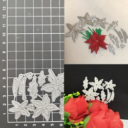 Christmas flower leaves Metal Cutting Dies Stencil Scrapbook Diy Album Stamp Paper Card Embossing Decor Craft Knife Mould