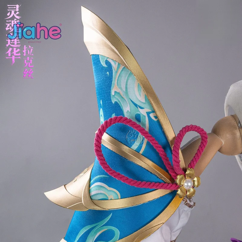 Luxanna Crownguard لعبة LOL تأثيري حلي سيدة اللمعان فستان حفلة الهالوين شعر مستعار الدعامة مجموعة المرأة مثير موحدة S-XXL