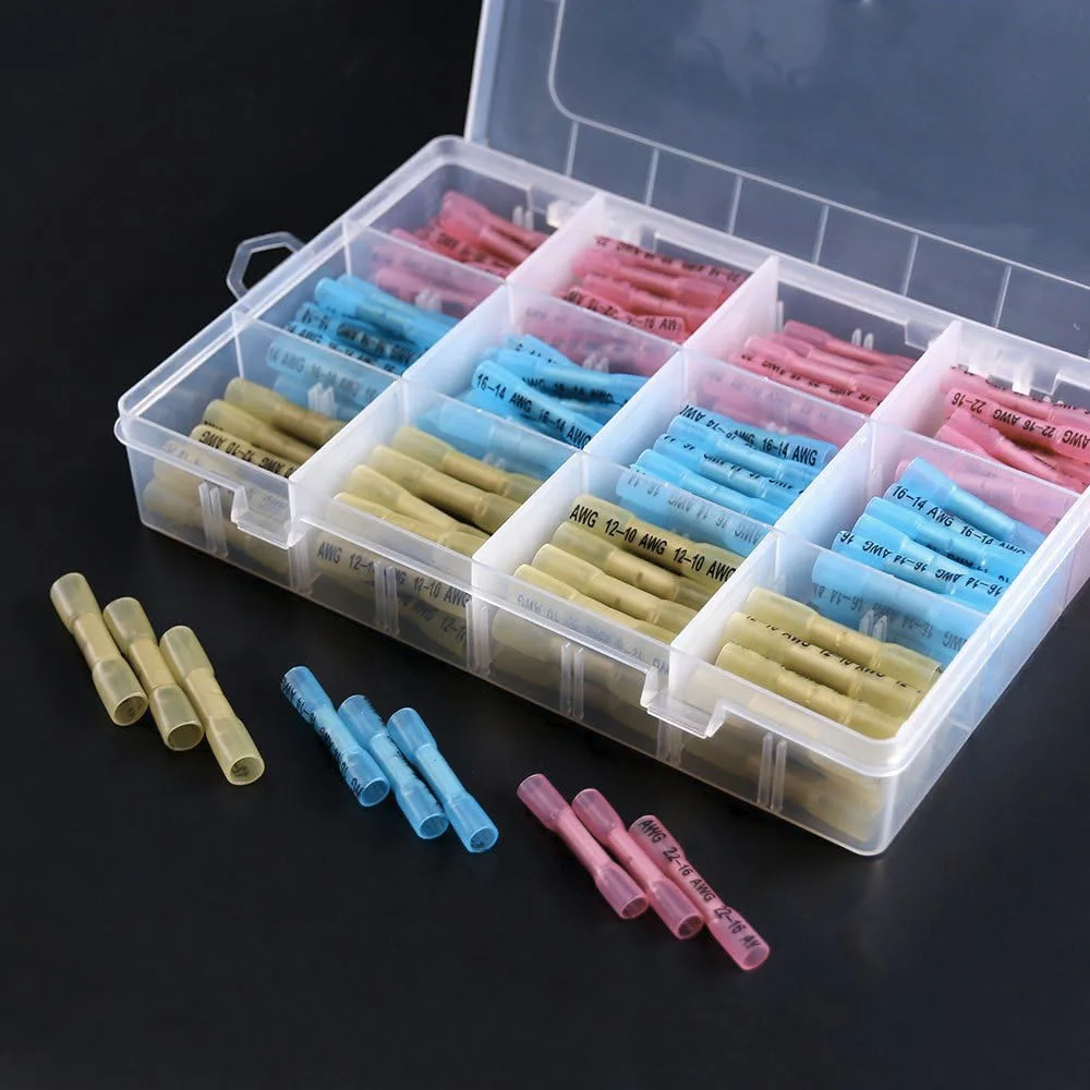 

200 шт. 22-16/16-14/12-10 калибр нейлоновые термоусадочные водонепроницаемые электрические изолированные быстроразъемные обжимные клеммы комплект разъемов