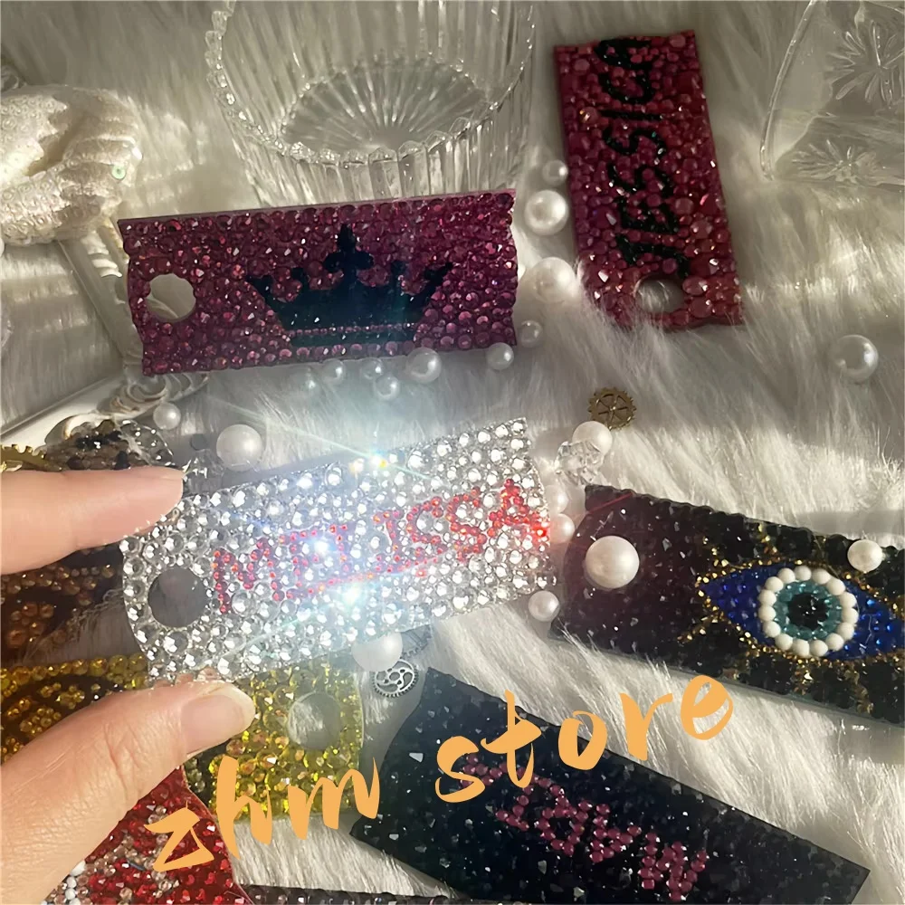 

2pcs/pack Bling Crystal Customized Tumbler Laber for 40oz Stainless Steel Water Cup,Unique Name/Fruit Party Mug'S Tag