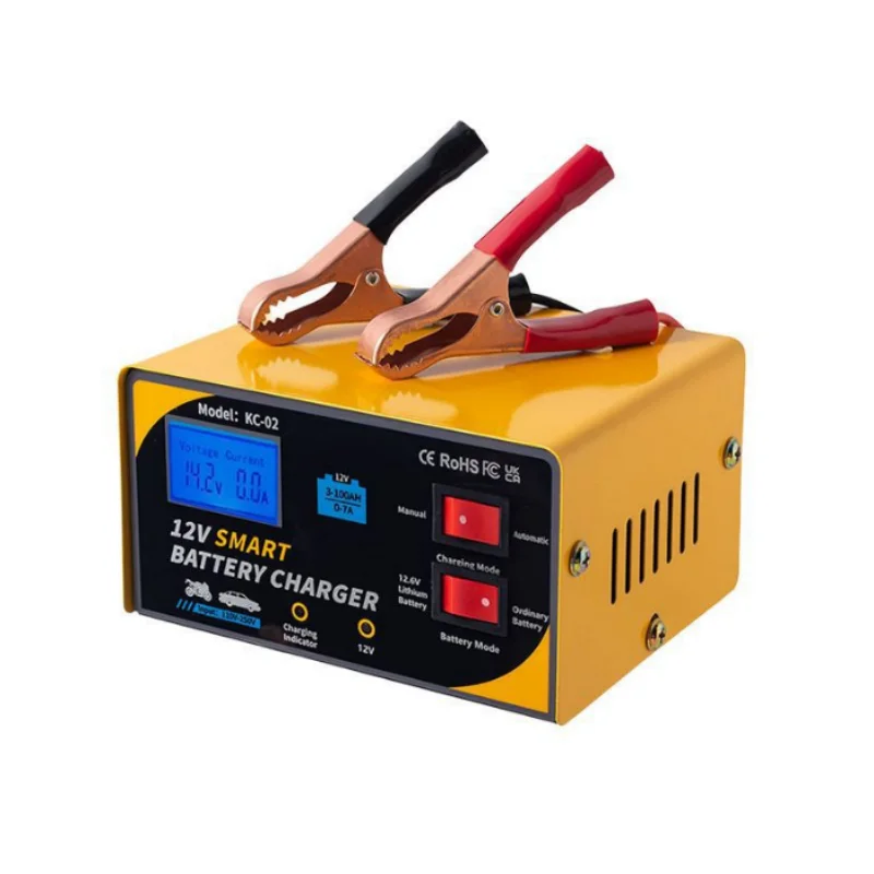 

12V7A 120 Вт интеллектуальное зарядное устройство, зарядное устройство для мотоциклетного аккумулятора, автомобильное зарядное устройство из чистой меди, импульсный ремонт, литиевая батарея