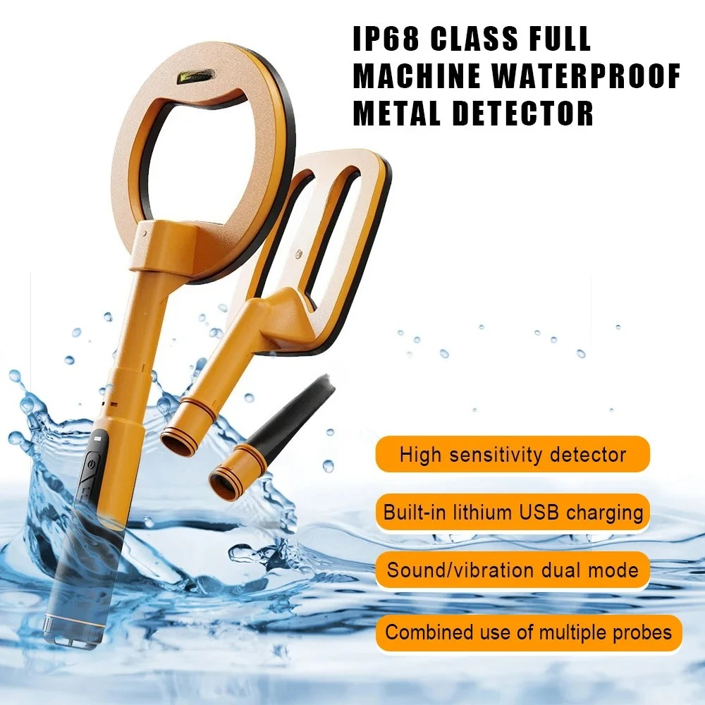 3-in-1 Handheld Metal Detector IP68 Waterproof Fully Submersible Gold Treasure Finder for Underwater Exploration