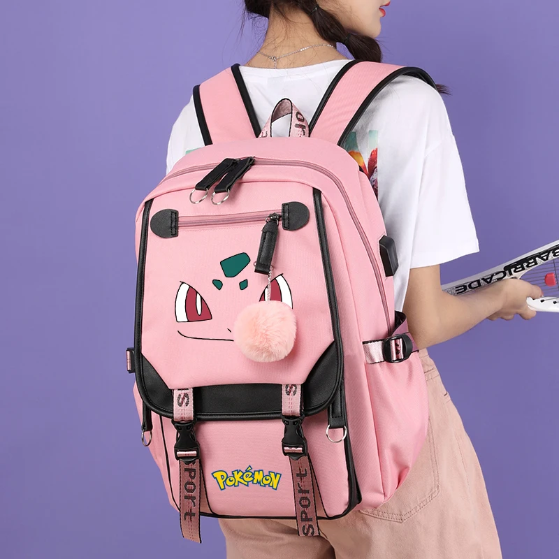 Anime Pokemon plecak dla nastolatki kieszenie Charmander uczeń Kawaii plecak kobiet Harajuku Mochila z powrotem do szkoły