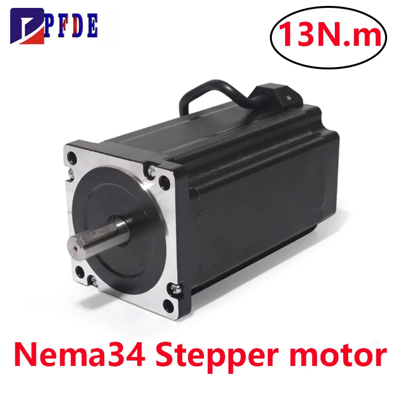 

Nema34 Stepper Motor 13N.m(1841.31oz.in) 6.0A Shaft 14mm with Key-Way 5mm for 3D Printers CNC Carving Machine Drilling