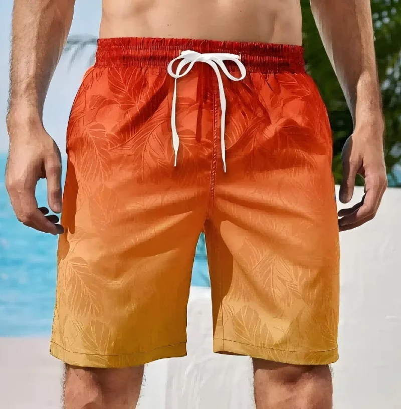 Mens Swim Trunks with Mesh Lining Side Pockets Solid Beach Shorts Quick Dry Lightweight Drawstring Board Shorts Summer Swimwear