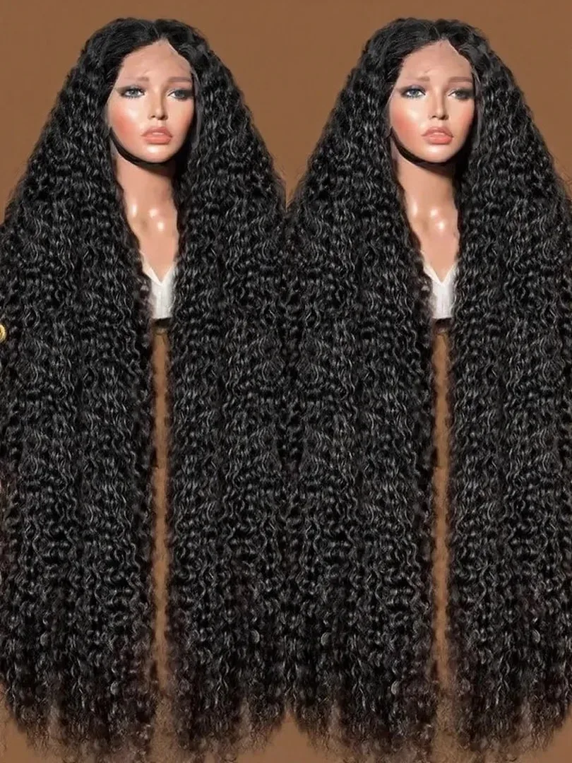 

Высокая 300% Плотность 40 дюймов 13x6 360 Full HD Глубокая волна Парик фронтальной части Волна воды Вьющиеся человеческие волосы 7x5 Бесклеевые парики фронта шнурка