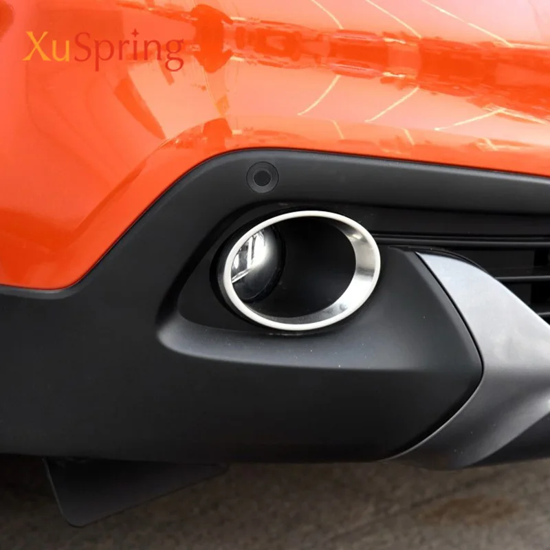 Car Front Fog Light Lamp Cover For Renault Kadjar 2016 2017 2018 2020 2021 Frame Trim Bezel Garnish Decoration Stickers Styling