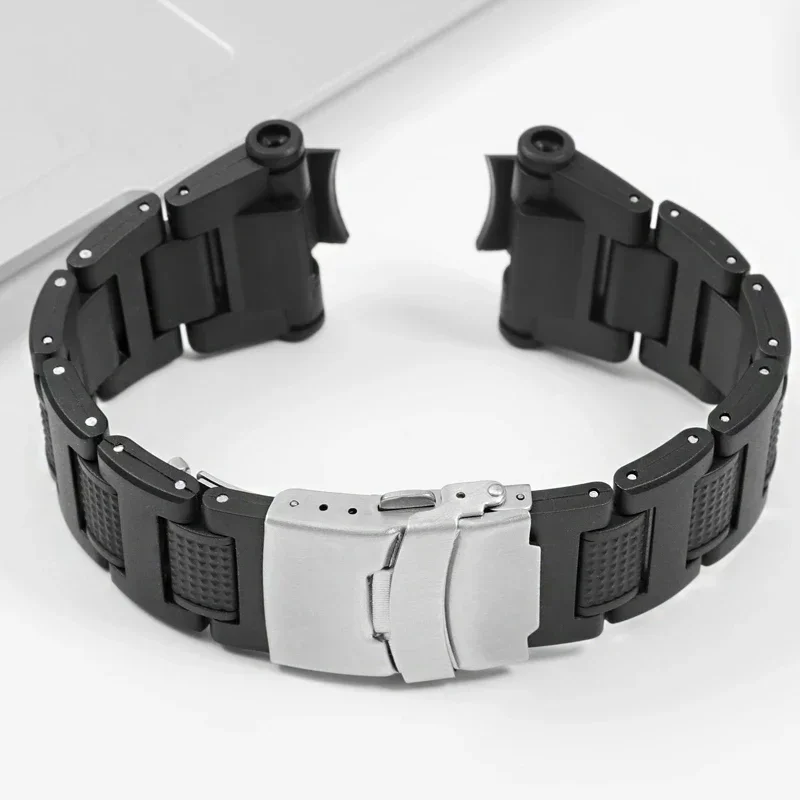 Plastic steel strap for Casio GA-1000/1100 GW-A1000/A1100/4000 watchband men's Black watch chain convex end bracelet 16mm