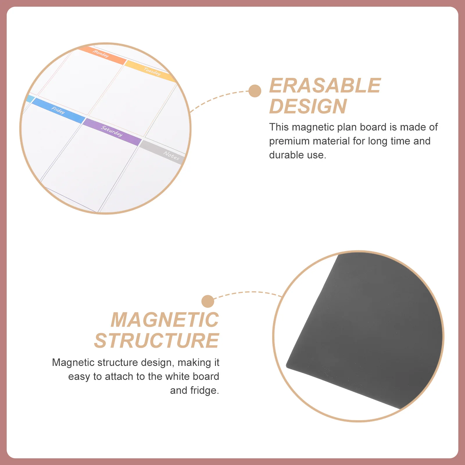 

Magnetic Dry Erase Board Family Calendar for Fridge Whiteboard Planner Schedule Organizer Monthly Weekly Plan Reminders