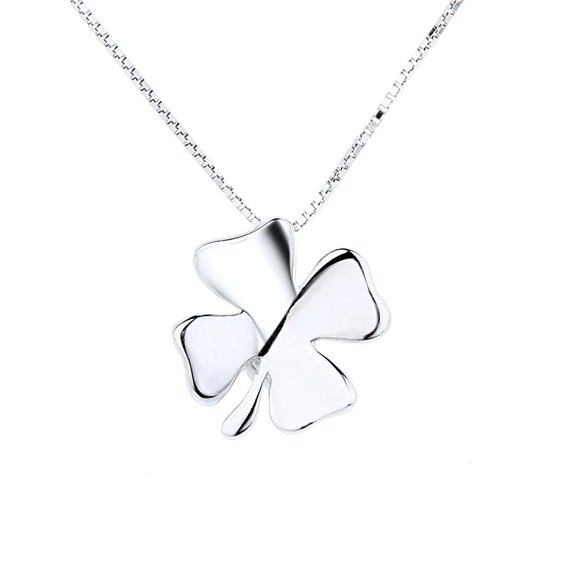 

Модное ожерелье с подвеской Lucky Clover из стерлингового серебра 925 пробы с четырьмя листами для подарков