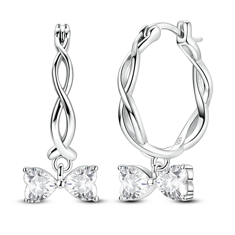 925 Sterling Silver Earrings Women Zirconium Stars Moon Drop Earring For Anniversary Wedding Jewelry Gifts