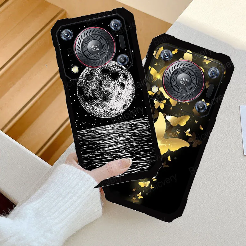 Case For Oukitel WP36 Moon Butterfly High Quality Modern Style Cartoon Painted Protective TPU Silicone Back Shockproof Cover