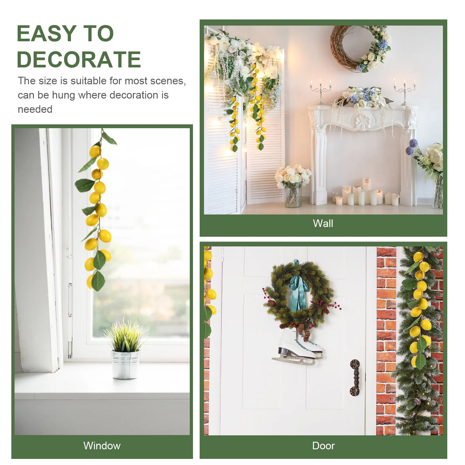 

Hanging Lemon Rattan Artificial Simulation Plastic Fruits for Decoration Decorations Kitchen Lemons