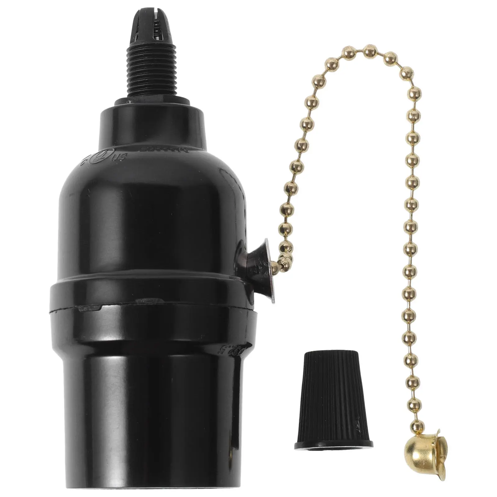 

Держатель для лампы с вытяжным шнурком E26, черный, стандарт США, патрон для потолочного светильника, детали для ламп, основание с выключателем, аксессуар для освещения