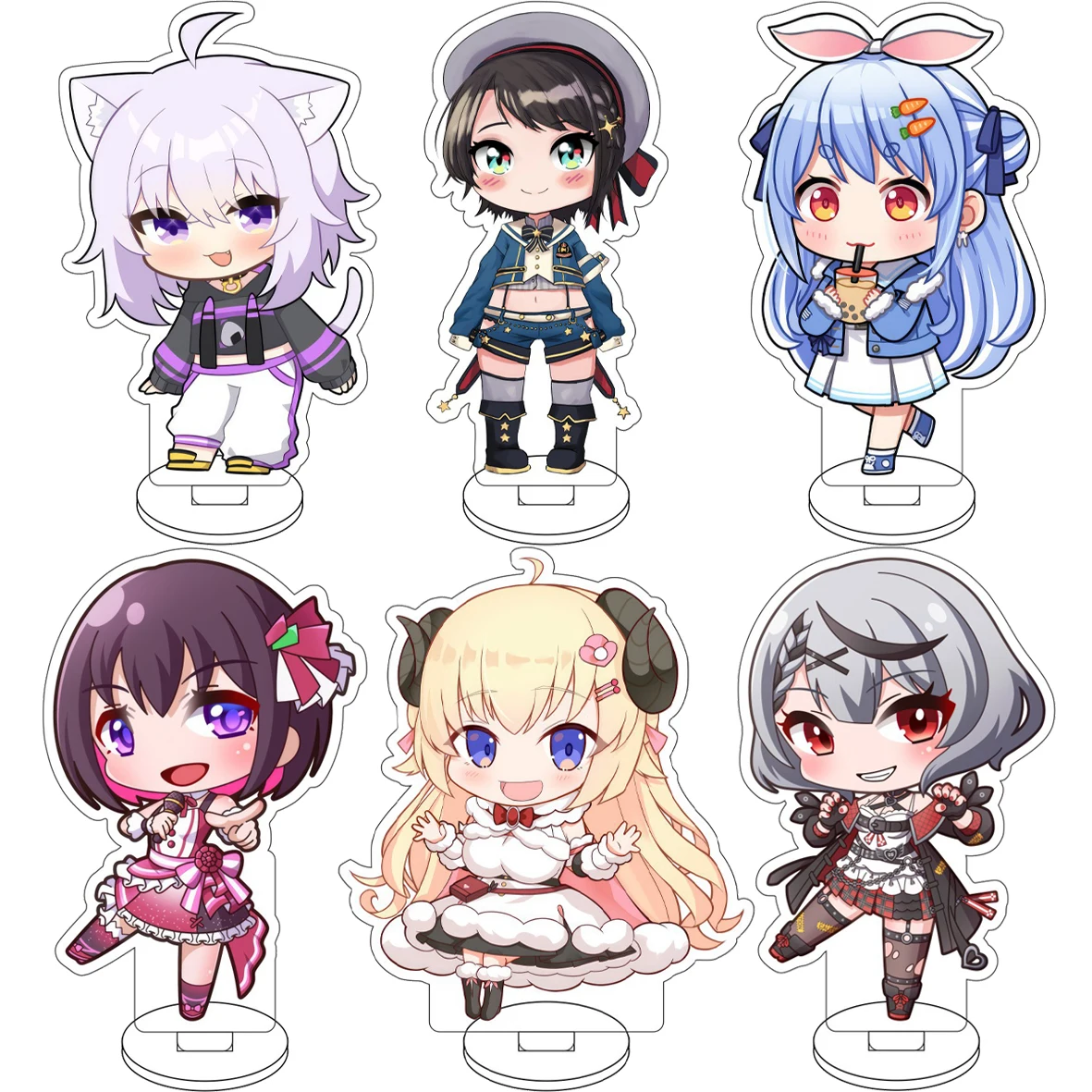 

Anime Vtuber Hololive La+ Darknesss Houshou Marine Robocosan Nekomata Okayu Cos 10CM Acrylic Figure Stand Cute Ornaments Gifts
