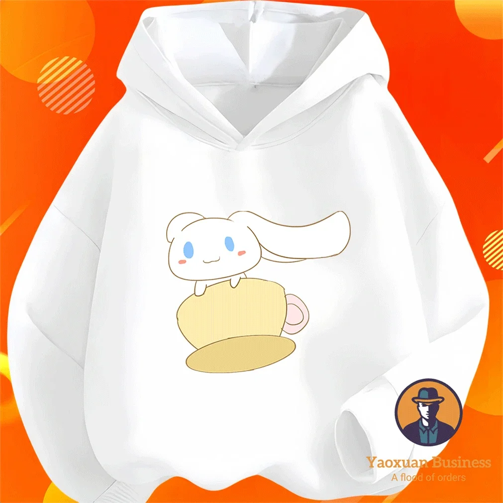 

Худи с мультяшным принтом Sanrio Cinnamon, осенне-зимняя коллекция, модная детская одежда для детей 2-14 лет, горячая распродажа