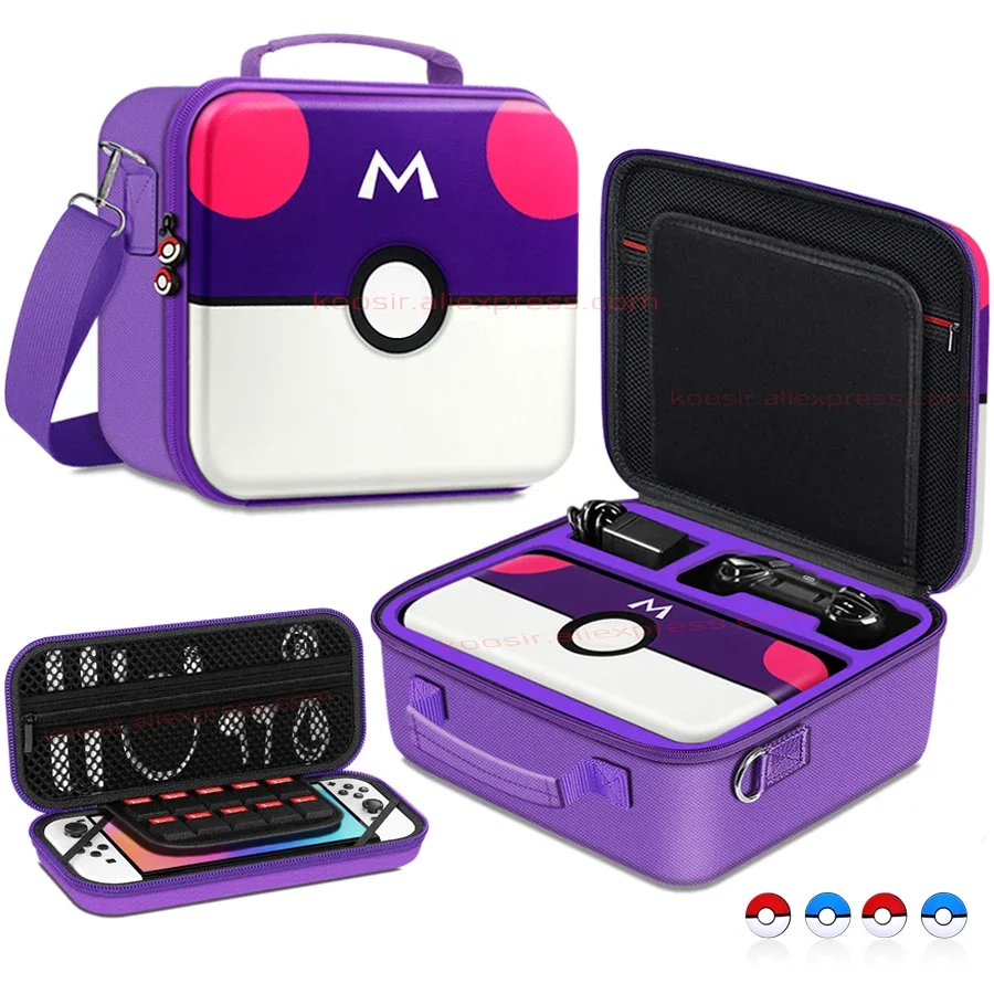 Cute Carrying Case for Nintendo Switch, Hard Cover Shell Storage, Shoulder Bag for Nintendo Switch OLED Console & Accessories