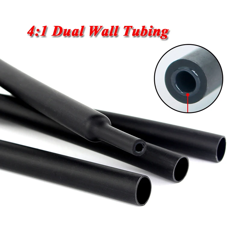 Tubo termorretráctil con pegamento adhesivo forrado 4:1, kit de Cable de envoltura de manga de tubo de doble pared de 4mm, 6mm, 8mm, 12mm, 16mm,