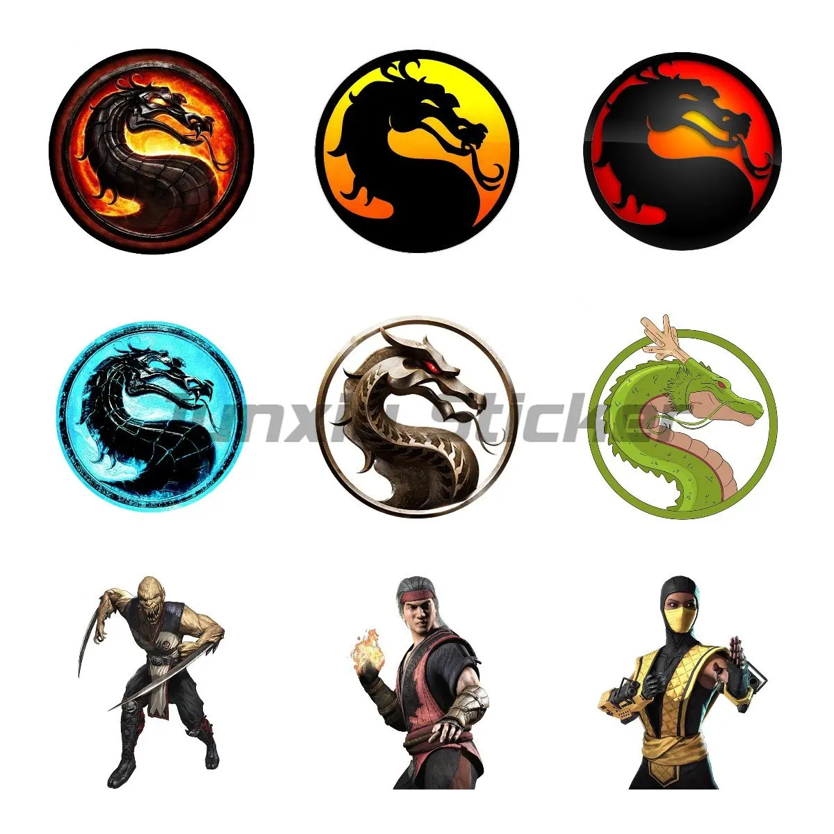 Pegatinas de coche de dragón de juego de Arcade Mortal Kombat, calcomanía creativa a prueba de arañazos, calcomanía para parachoques de computadora