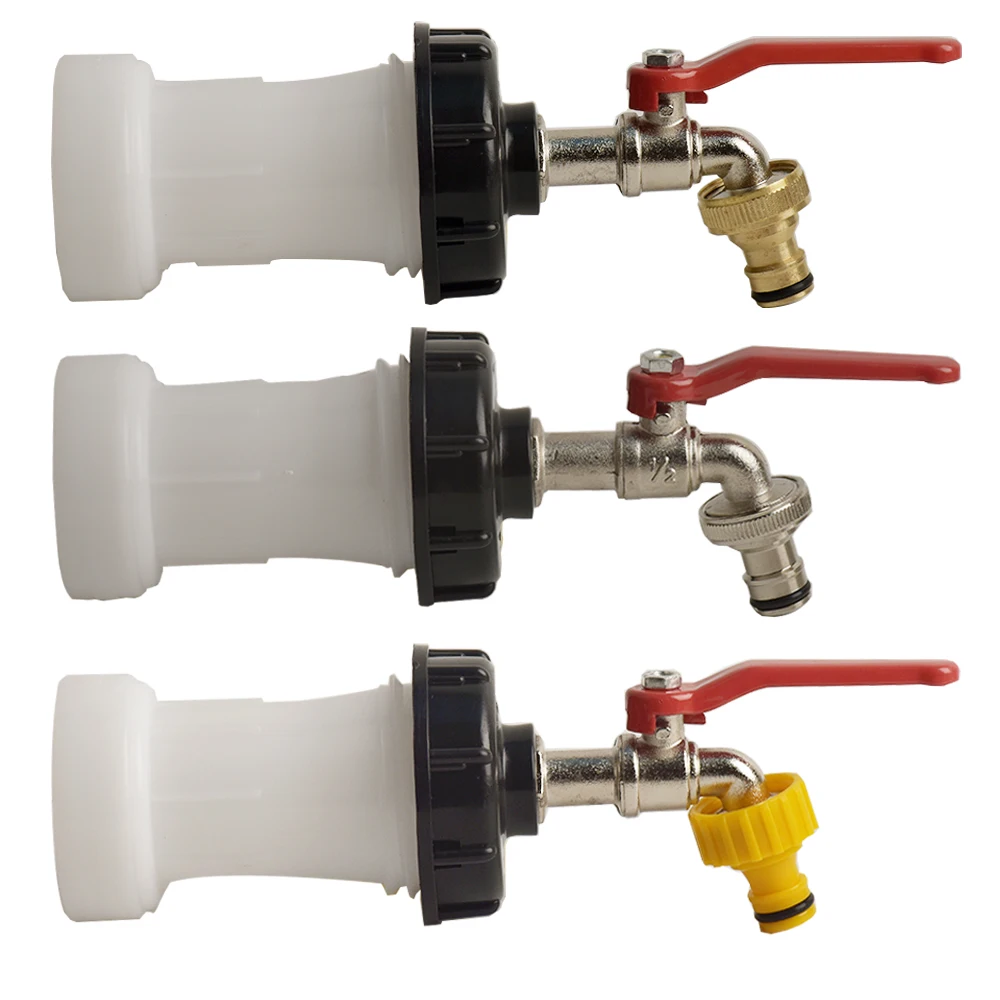 Raccord d'extension pour fûts IBC S60*6 avec robinet en alliage, adaptateur de valve de remplacement pour montage sur un réservoir d'eau de pluie IBC