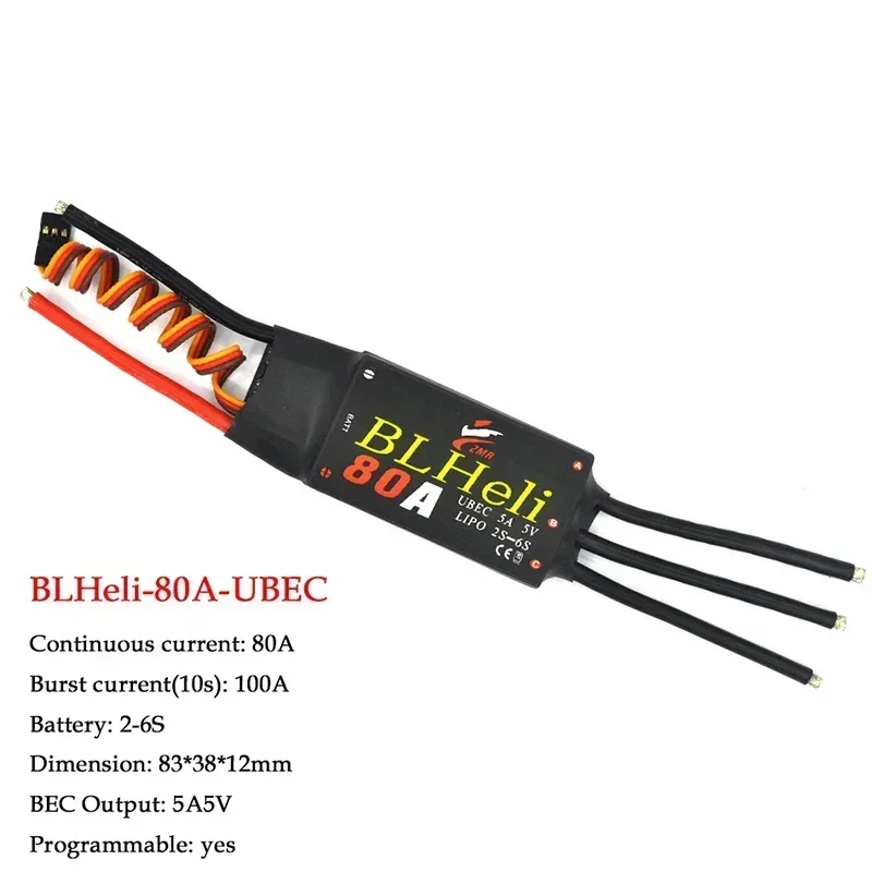 BLHeli Brushless ESC 12A 20A 30A 40A 50A 60A 80A with UBEC Electronic Speed Controller for Fixed Wing DIY FPV RC Drone Airplane