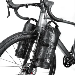 NEWBOLER Portable Waterproof Bike Fork Bag 7L Portable Bike Bag Electric Scooter Bag Bicycle Front Bag Bicycle Fork Bag