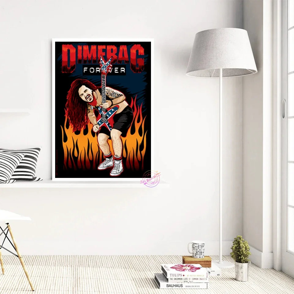 Póster de Dimebag Darrell, pintura en lienzo, cantante de música Rock, estrella, imágenes artísticas de pared, impresiones para sala de estar, decoración del hogar, regalo