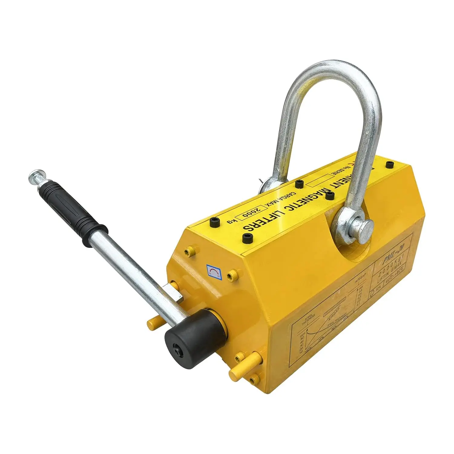 แม่เหล็กยกเหล็ก Teel Magnetic Lifter 4400LB แม่เหล็กยกโลหะ 2000KG แม่เหล็กนีโอไดเมียมสำหรับรอกยกในร้านค้าพร้อมระบบปล่อยแม่เหล็กเหล็ก