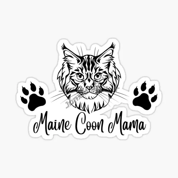 Creative Cat Maine Coon Cat Cute Pets PVC Waterproof Stickers for Decorate Car Van Bicycle Fridge Window Wall Room Decal