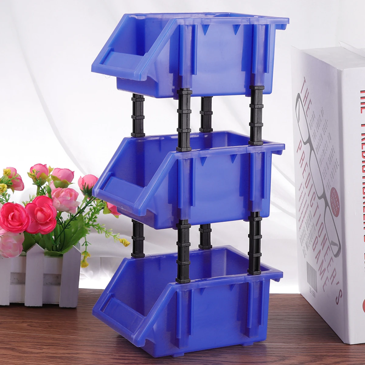 

3 in 1 DIY Thickened Plastic Containers Component Storage Boxes Mini Tool Boxes - 150x110x74mm (Blue)