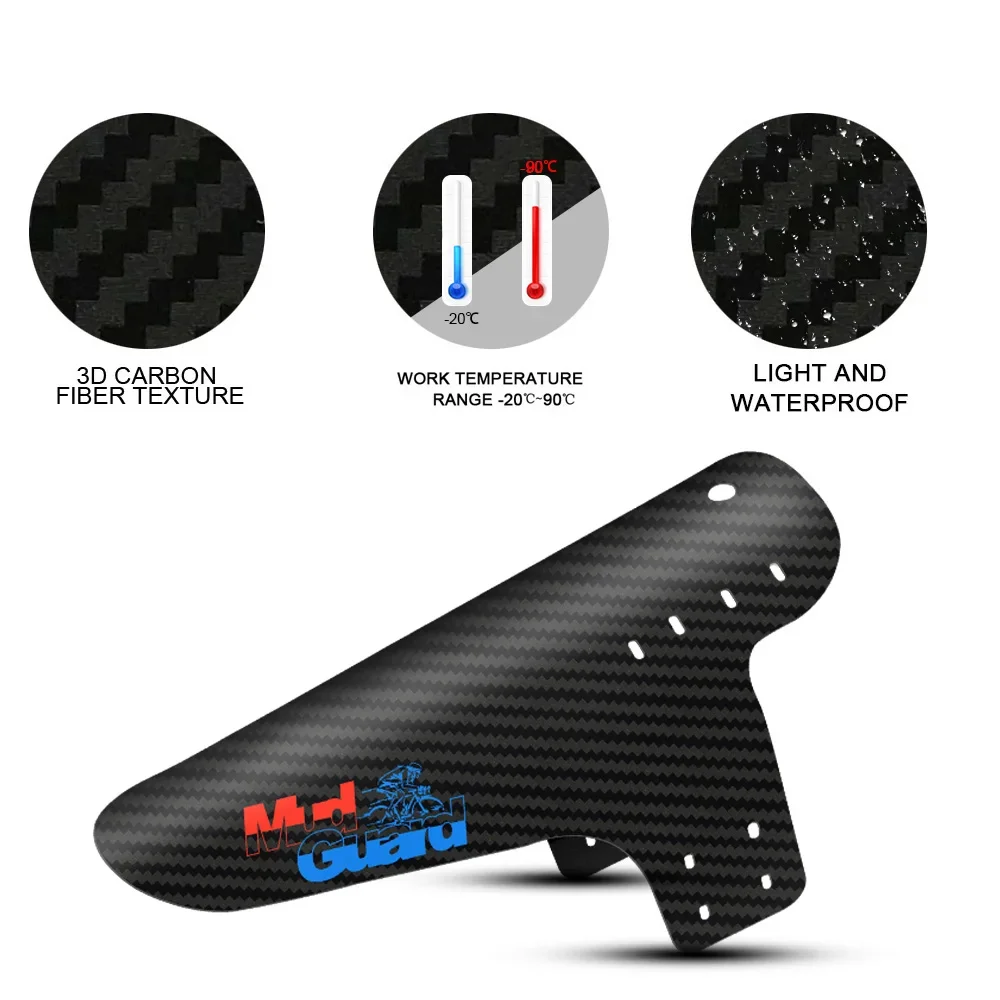 3D Carbon Fiber Mountain Bike Mudguard, Twja Mtb Fender, roda do pneu dianteiro e traseiro, Universal, adequado para bicicleta de freio a disco