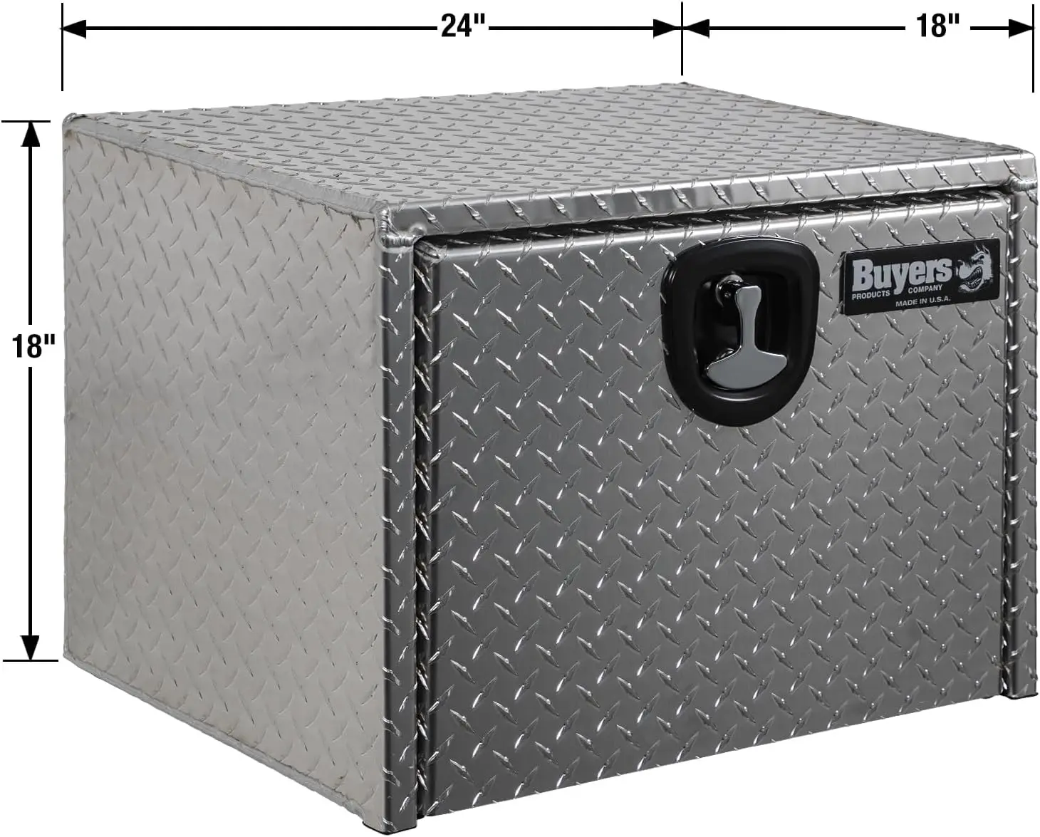 1705100 Diamond Tread Aluminum Underbody Truck Tool Box, 18 x 18 x 24, Made in USA, .100 in. Thick, Corrosion Resistant,