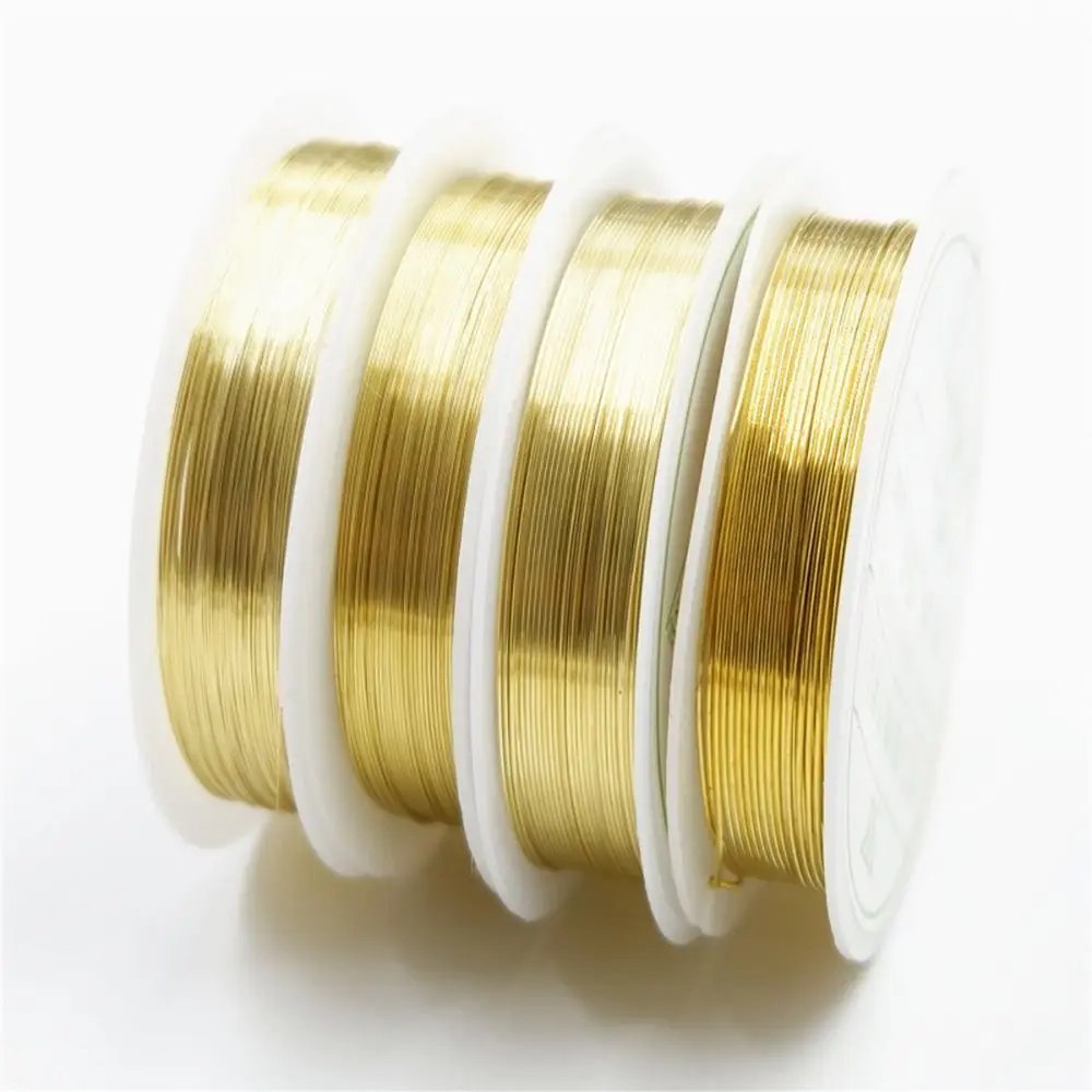 1Roll Gold Silver Brass Copper Wire 0.2/0.4/0.6/0.8/1mm Handmade Crafts Beading Wire Bracelet Necklaces DIY Cord String