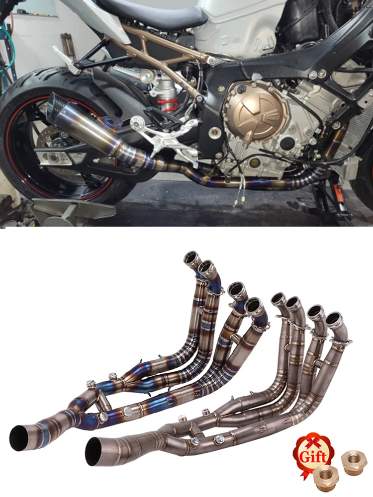 Slip-On Voor Bmw S1000RR 2019 - 2025 S1000R 2021 - 2025 Volledige Motorfiets Uitlaatsysteem Header Front Link pijp Titanium Legering Buis - afbeelding 2