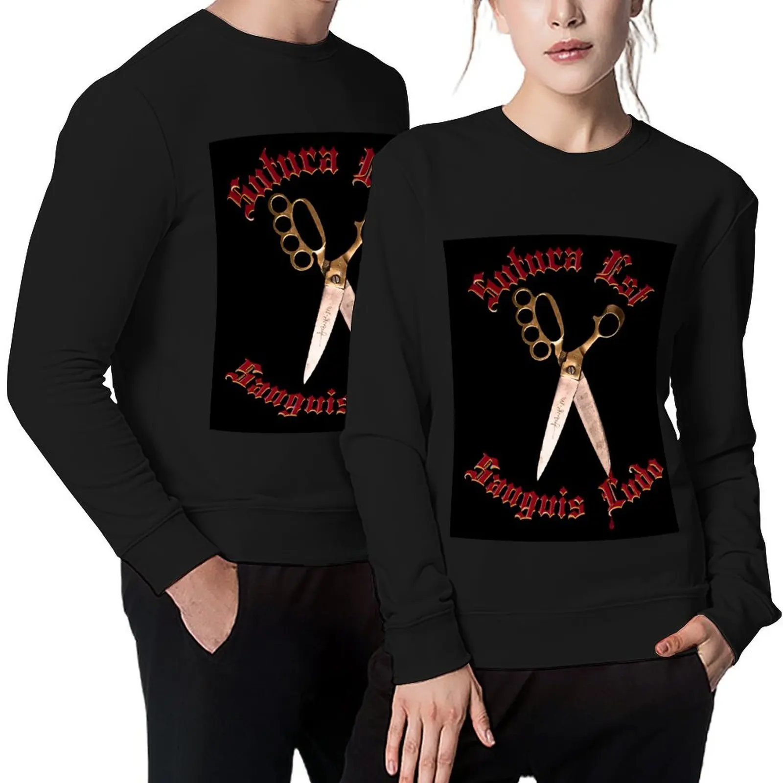 

Sewing is a blood sport: knuckle scissors & latin Pullover men's autumn clothes anime clothing blouse oversize sweatshirts