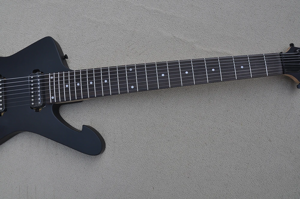 Special Custom 8 Strings Matte Black Electric Guitar with 24 Frets,Rosewood Fretboard